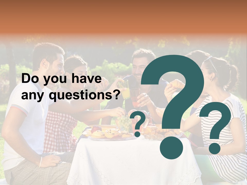 Caucasian Food Extended Family PowerPoint Template