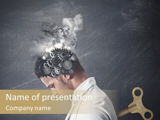 Worker Sadness Technology PowerPoint Template