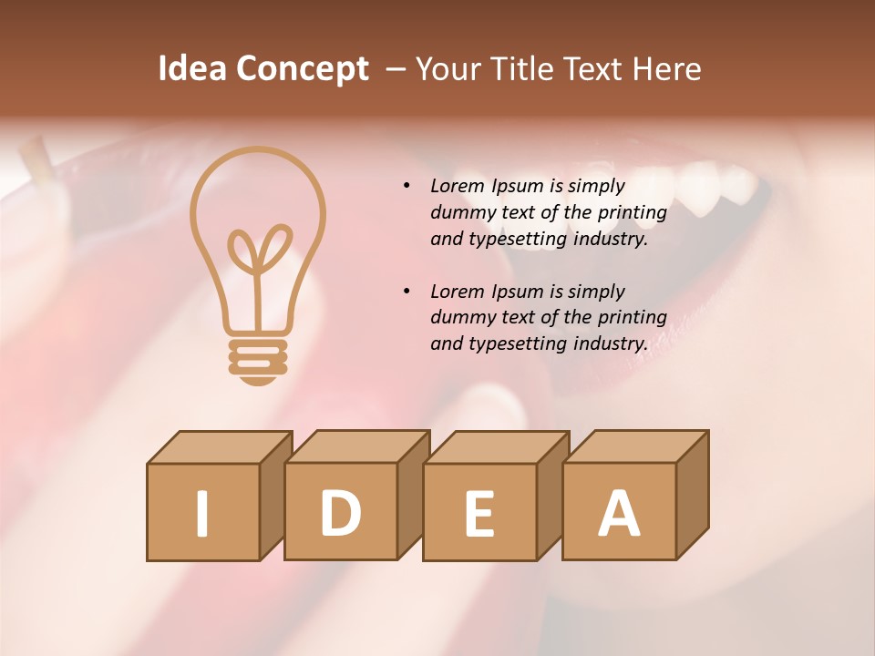 Brunette Lady Laugh PowerPoint Template