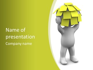 D Small Person Stickynote Memory PowerPoint Template