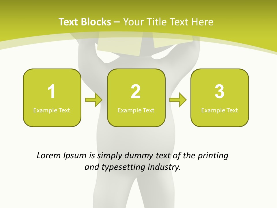 D Small Person Stickynote Memory PowerPoint Template
