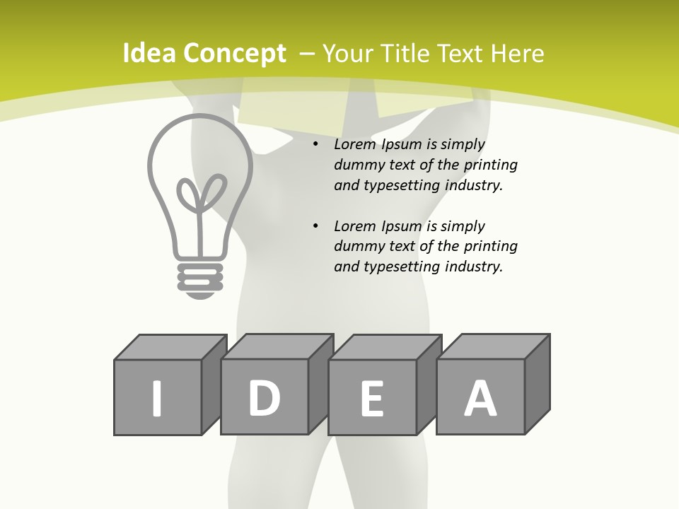 D Small Person Stickynote Memory PowerPoint Template