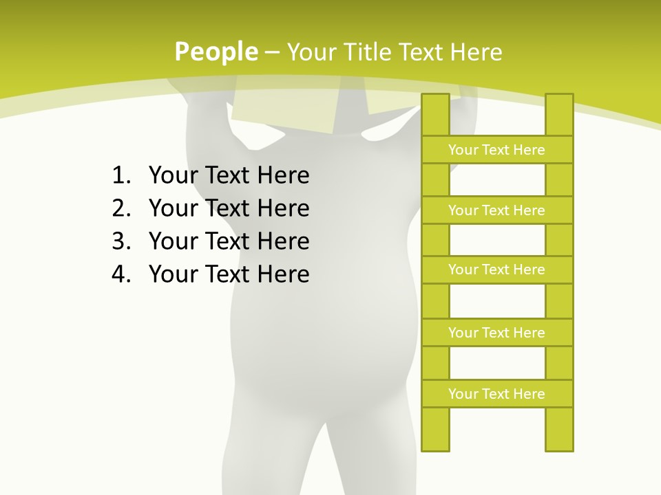 D Small Person Stickynote Memory PowerPoint Template