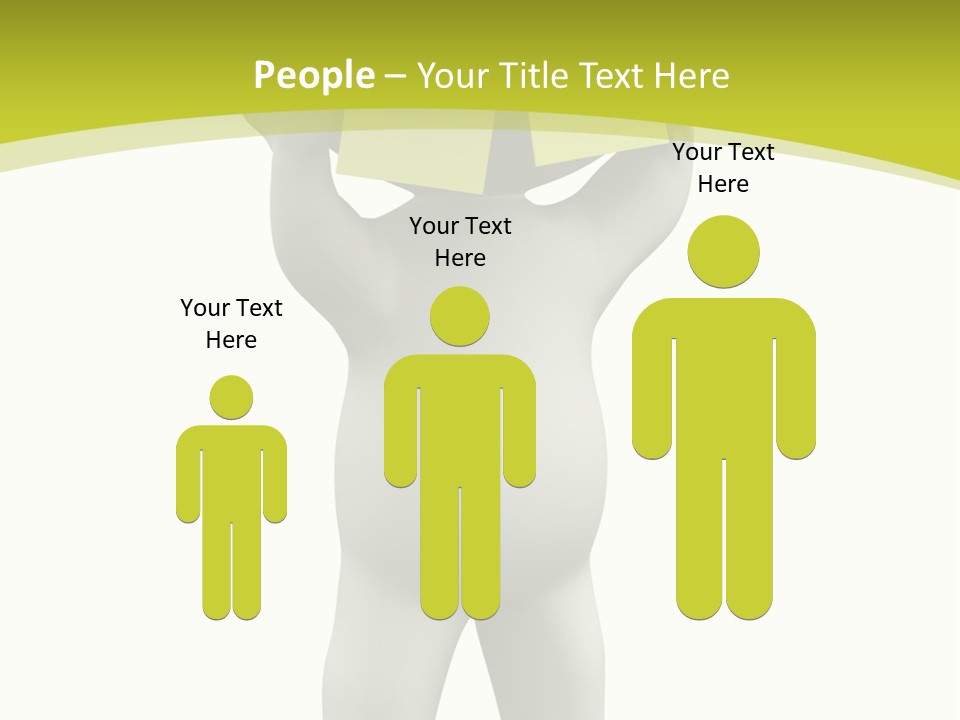 D Small Person Stickynote Memory PowerPoint Template