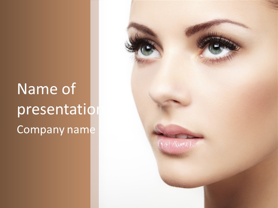 Young Desire Eyelashes PowerPoint Template