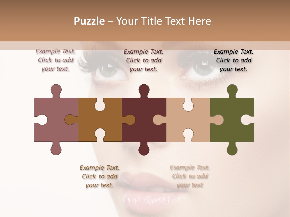 Young Desire Eyelashes PowerPoint Template