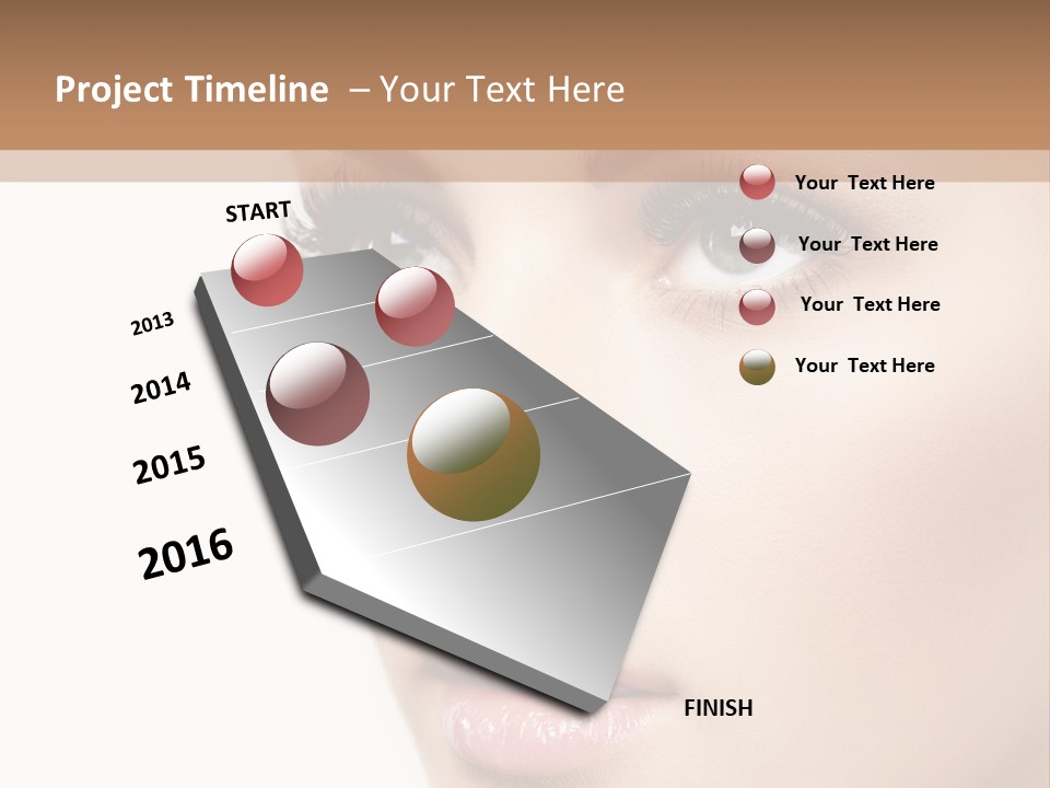 Young Desire Eyelashes PowerPoint Template