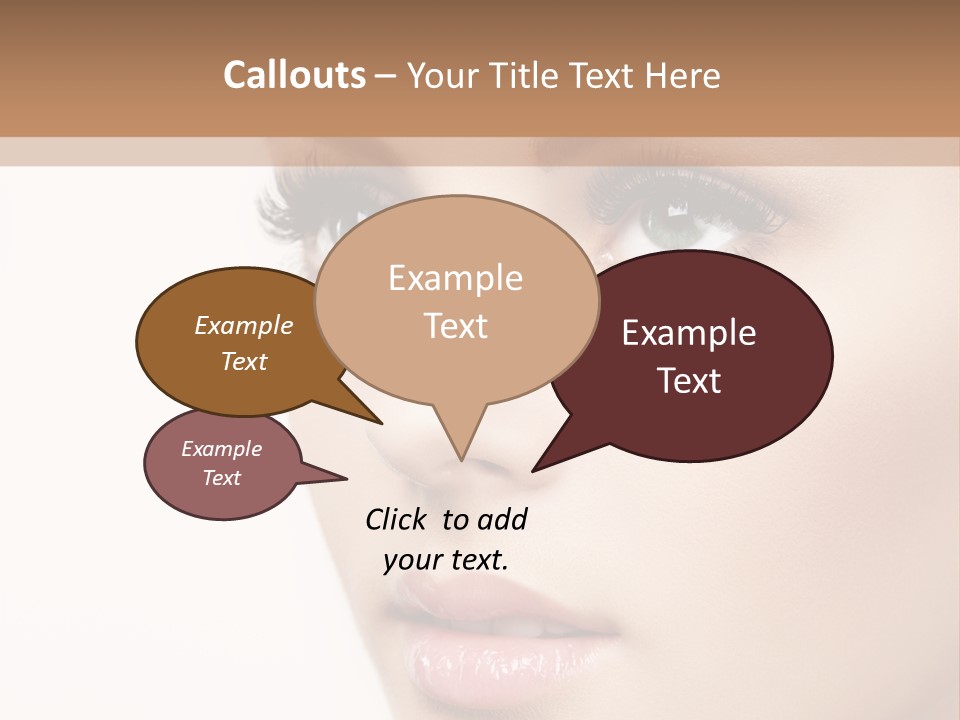 Young Desire Eyelashes PowerPoint Template