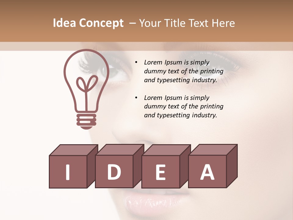 Young Desire Eyelashes PowerPoint Template