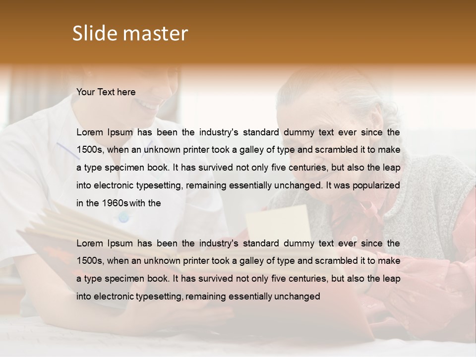 Help Cheerful Elderly PowerPoint Template