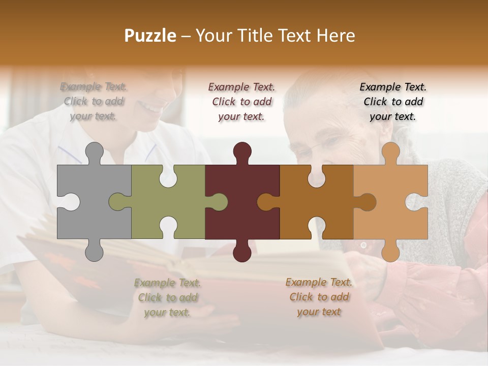 Help Cheerful Elderly PowerPoint Template