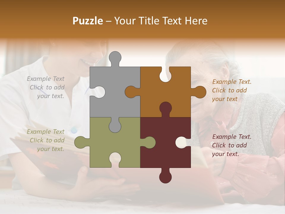 Help Cheerful Elderly PowerPoint Template