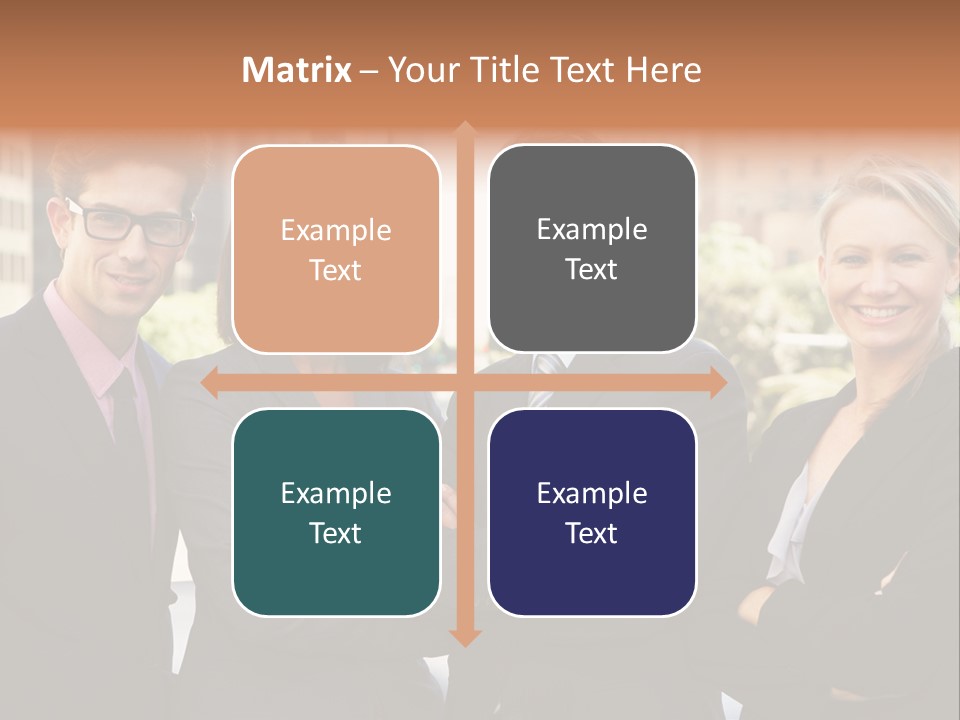 Smiling Team Office PowerPoint Template