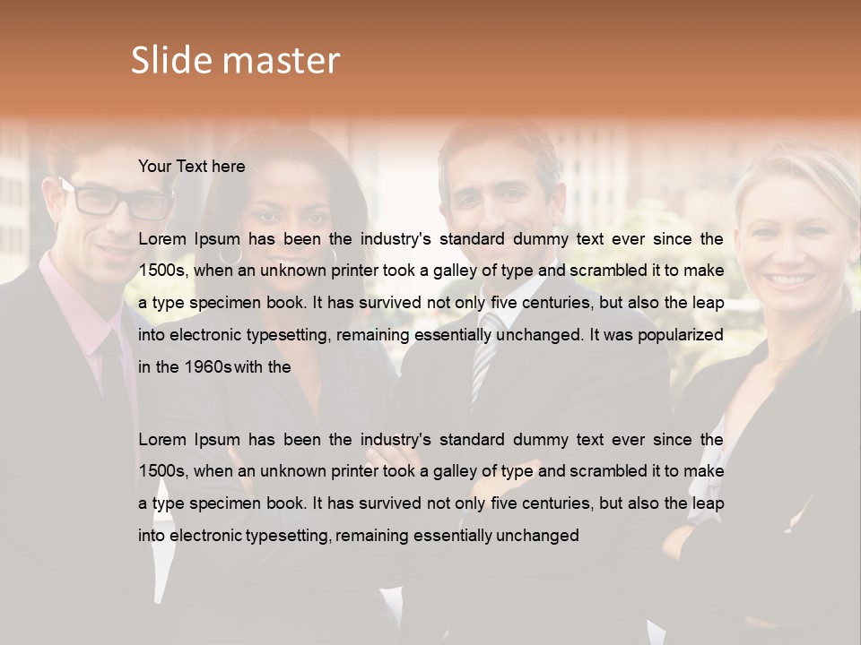 Smiling Team Office PowerPoint Template