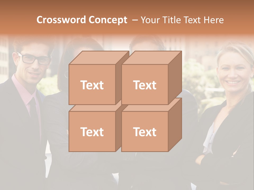 Smiling Team Office PowerPoint Template