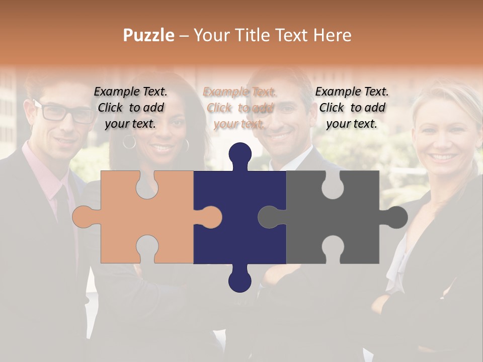 Smiling Team Office PowerPoint Template