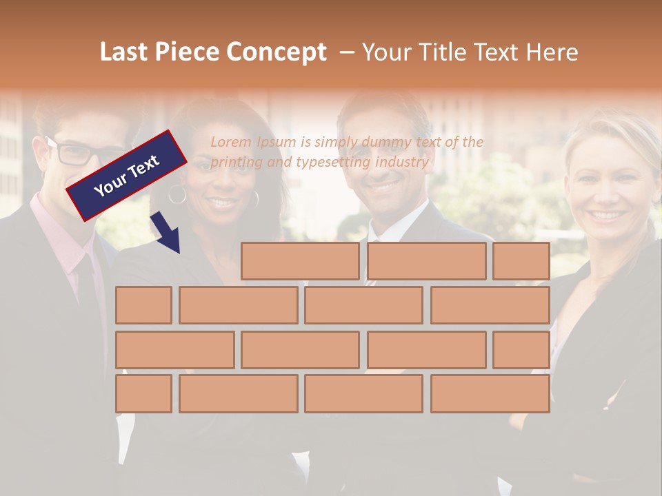 Smiling Team Office PowerPoint Template