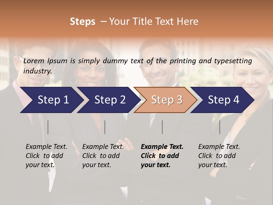 Smiling Team Office PowerPoint Template