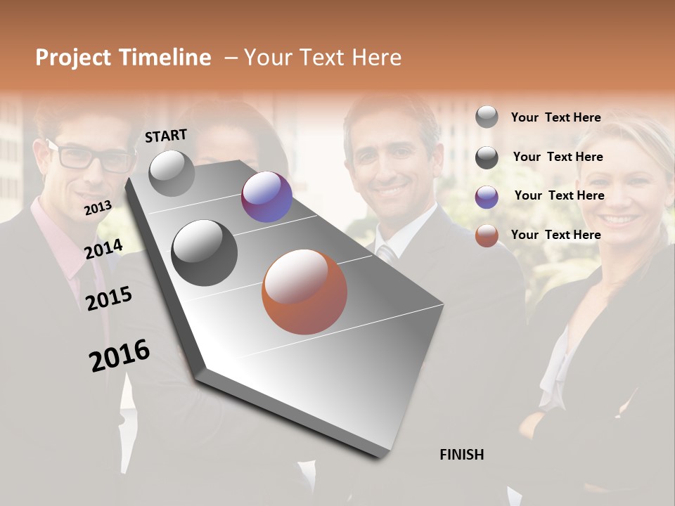 Smiling Team Office PowerPoint Template