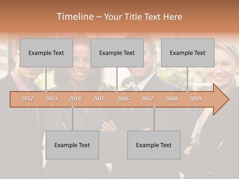 Smiling Team Office PowerPoint Template