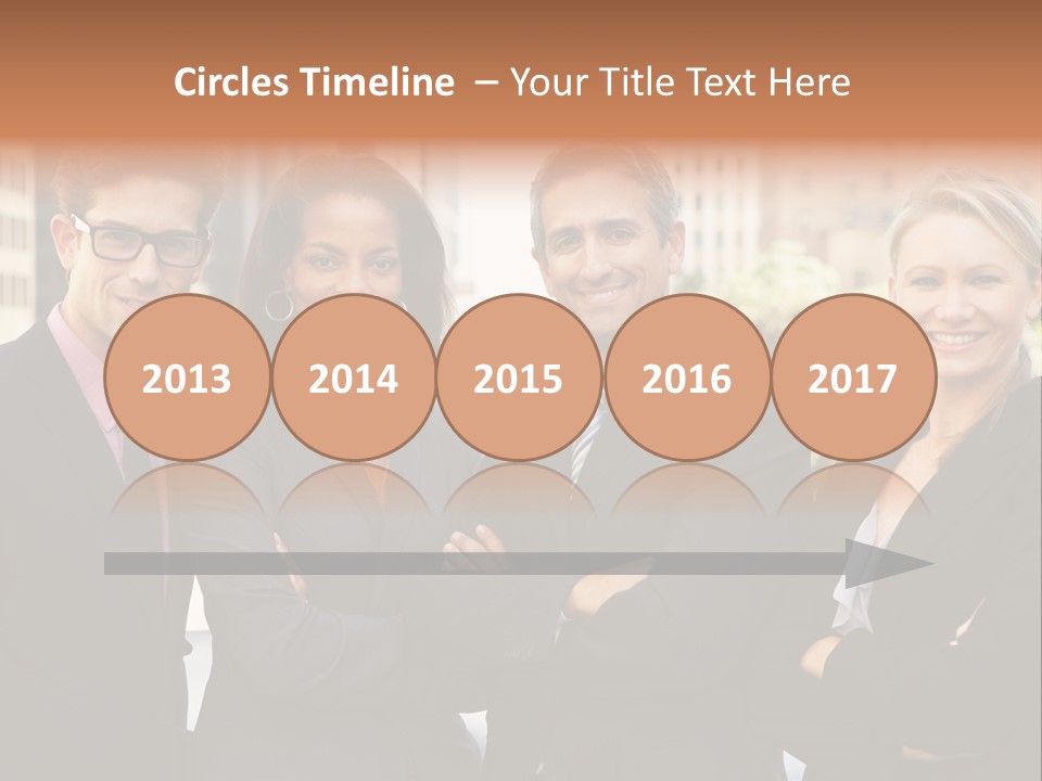 Smiling Team Office PowerPoint Template