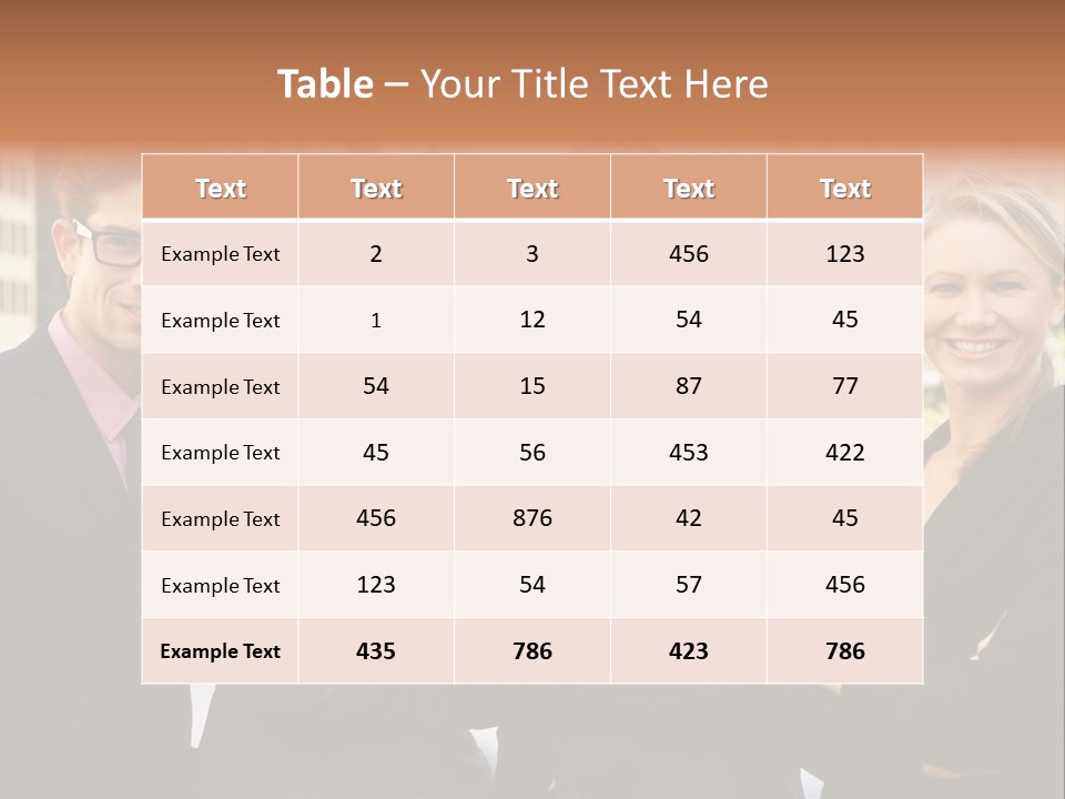 Smiling Team Office PowerPoint Template