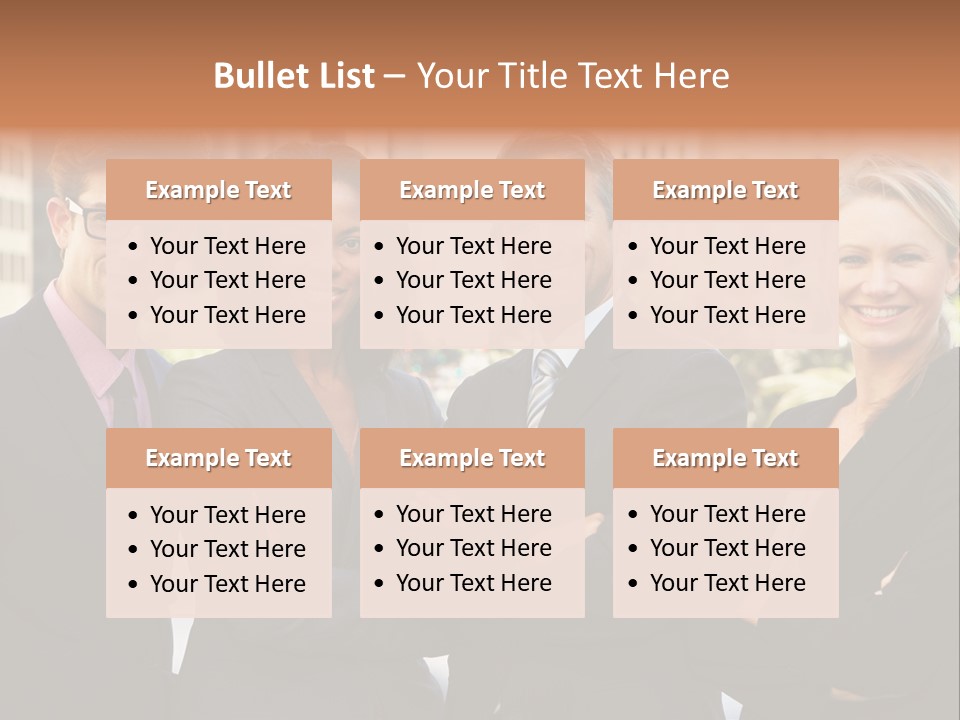 Smiling Team Office PowerPoint Template