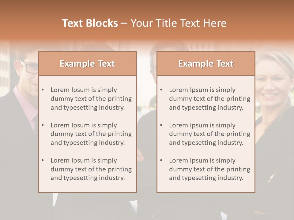 Smiling Team Office PowerPoint Template