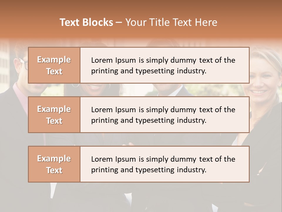 Smiling Team Office PowerPoint Template