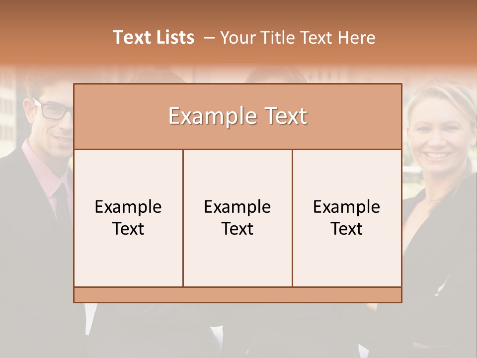 Smiling Team Office PowerPoint Template