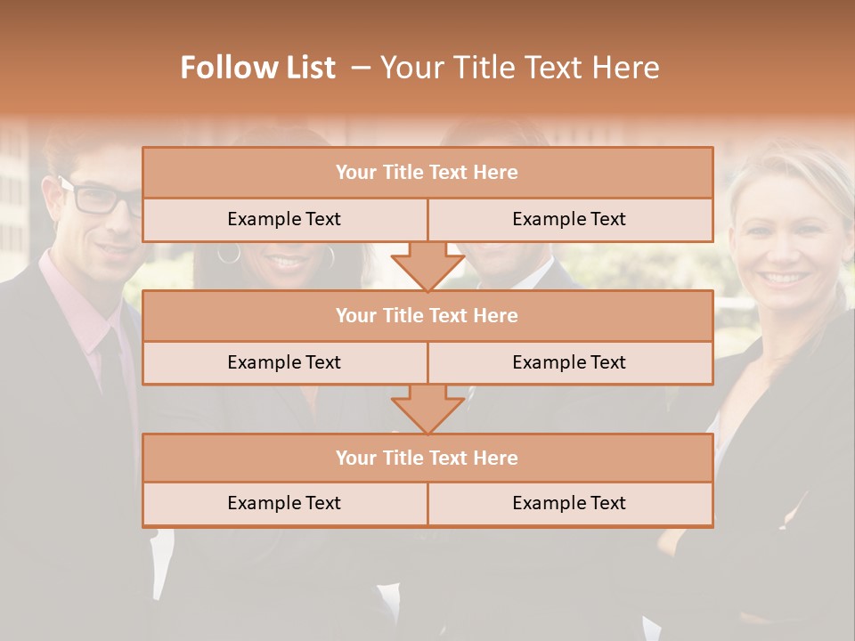 Smiling Team Office PowerPoint Template