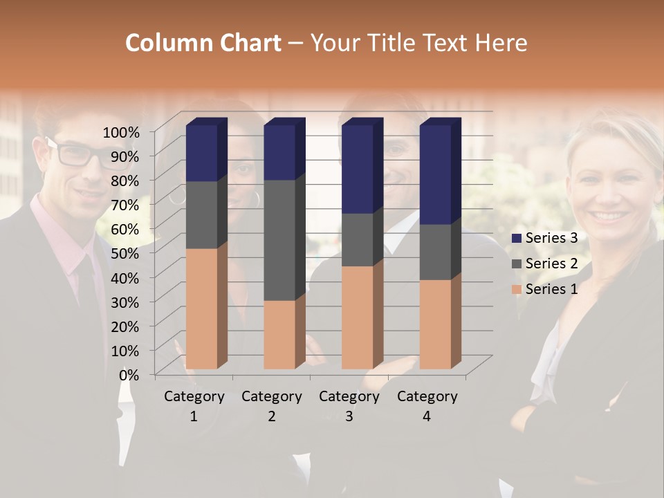 Smiling Team Office PowerPoint Template
