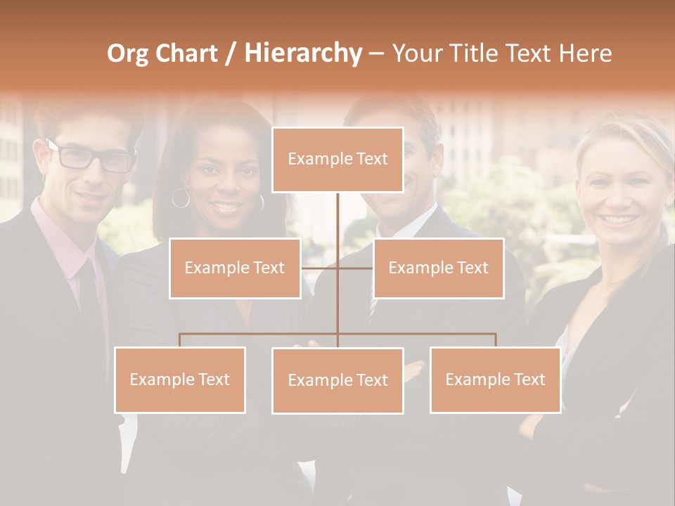 Smiling Team Office PowerPoint Template