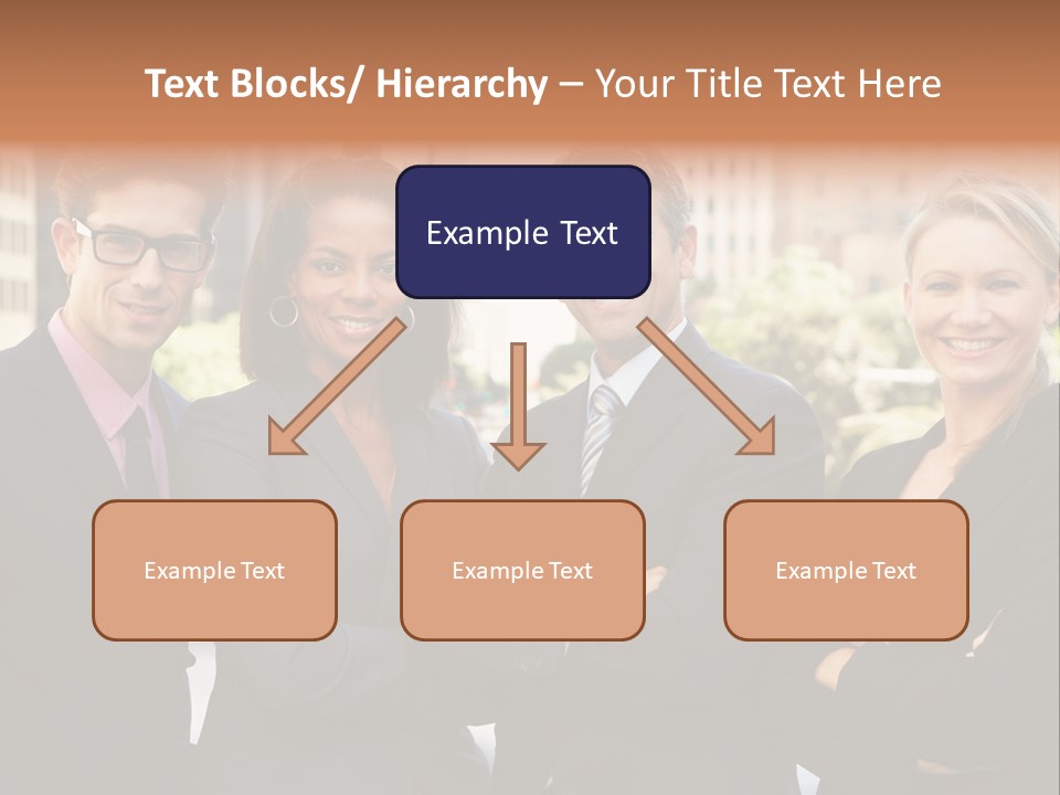 Smiling Team Office PowerPoint Template