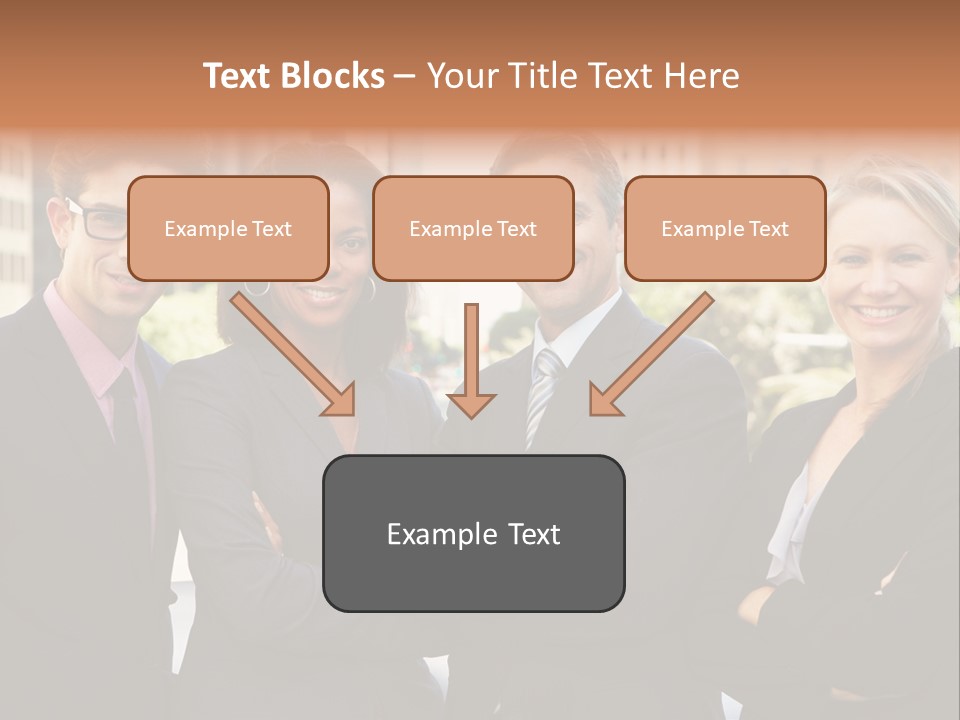 Smiling Team Office PowerPoint Template