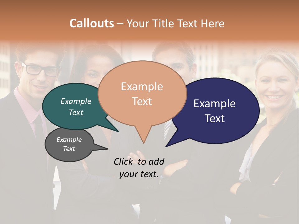 Smiling Team Office PowerPoint Template