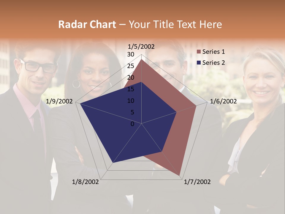 Smiling Team Office PowerPoint Template