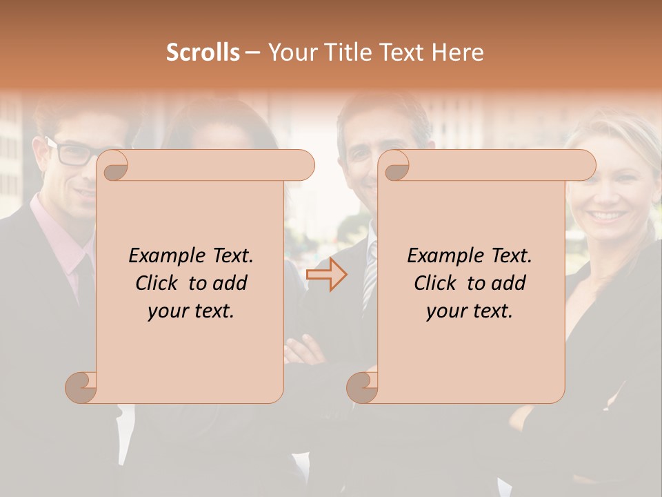 Smiling Team Office PowerPoint Template