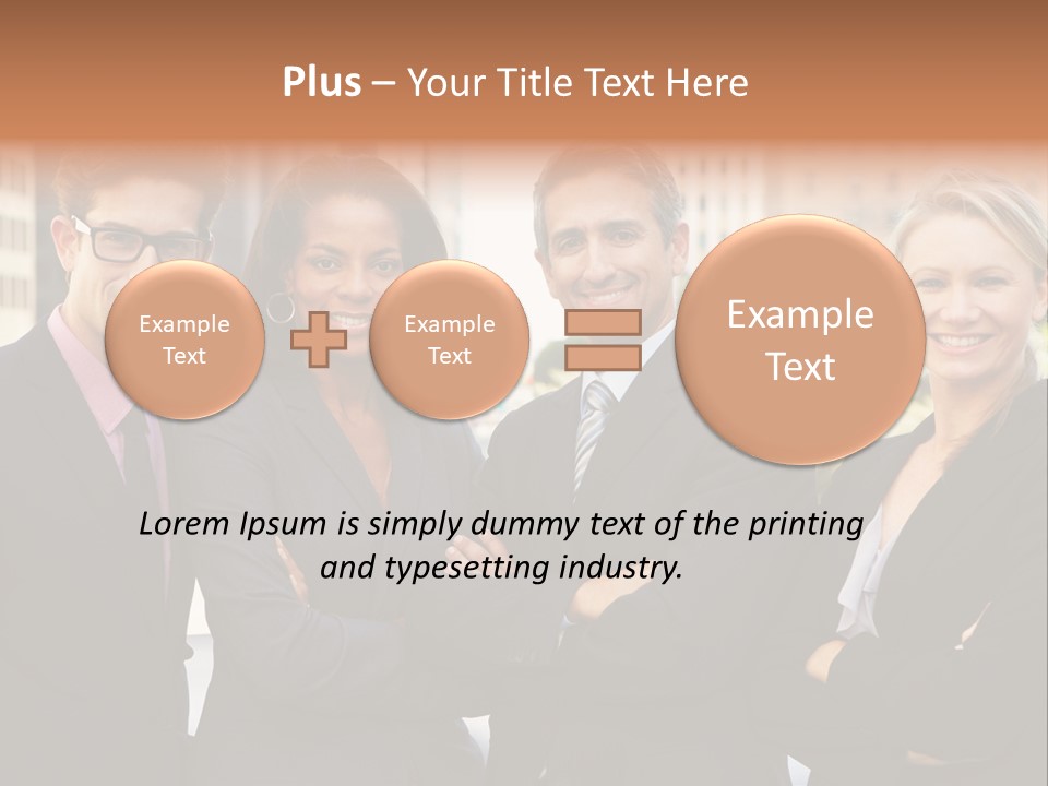 Smiling Team Office PowerPoint Template
