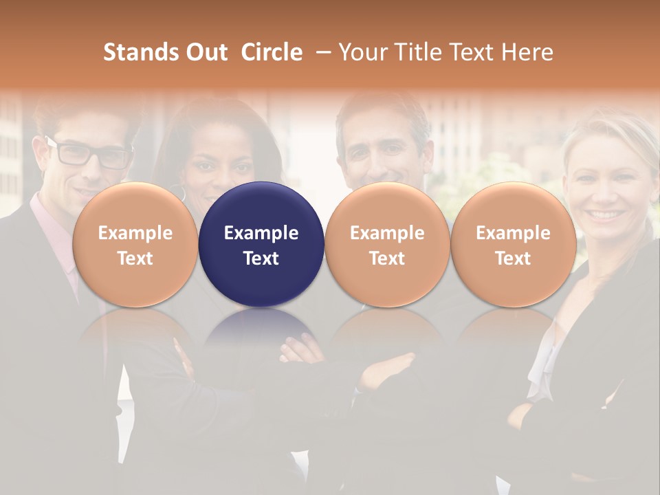 Smiling Team Office PowerPoint Template