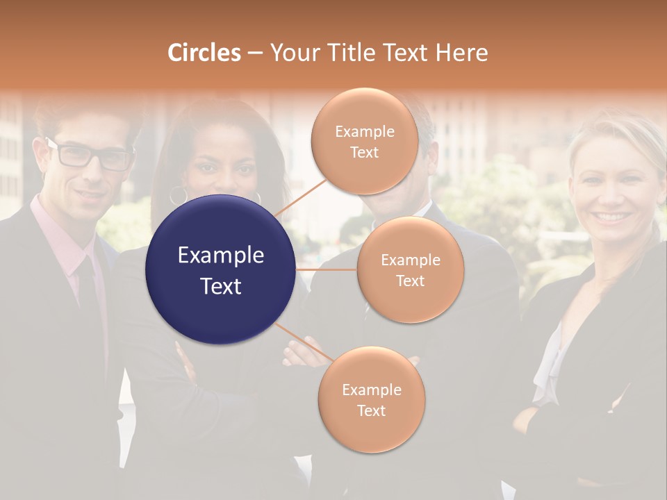 Smiling Team Office PowerPoint Template