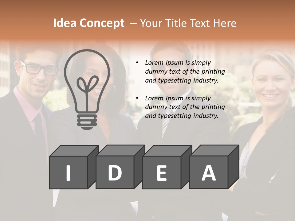 Smiling Team Office PowerPoint Template