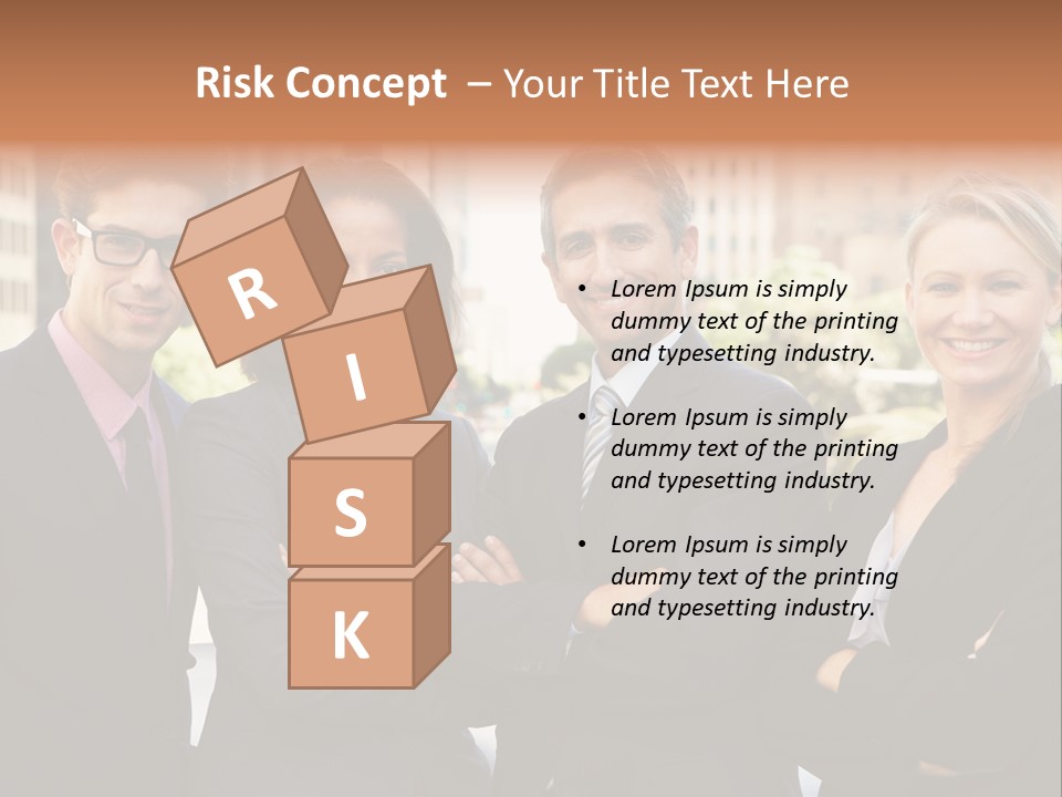 Smiling Team Office PowerPoint Template