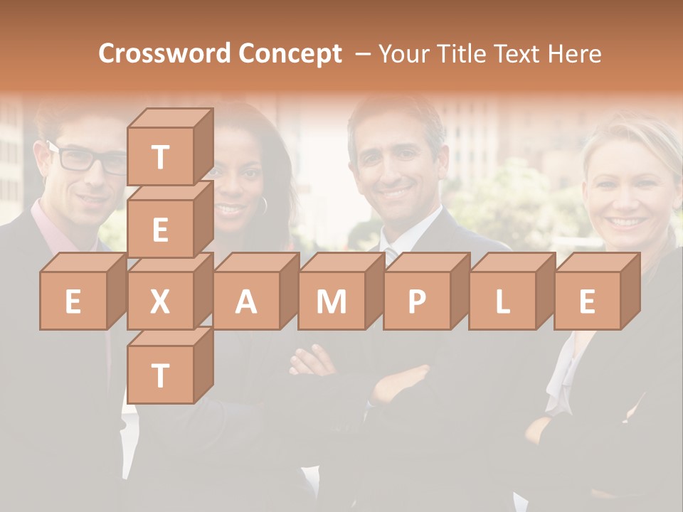 Smiling Team Office PowerPoint Template
