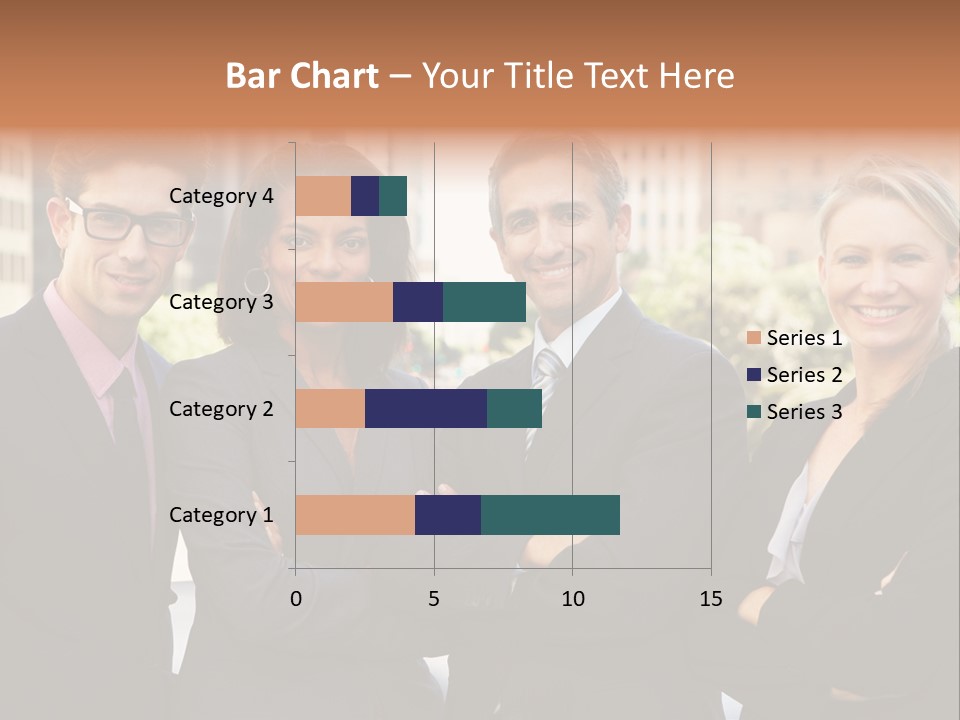 Smiling Team Office PowerPoint Template