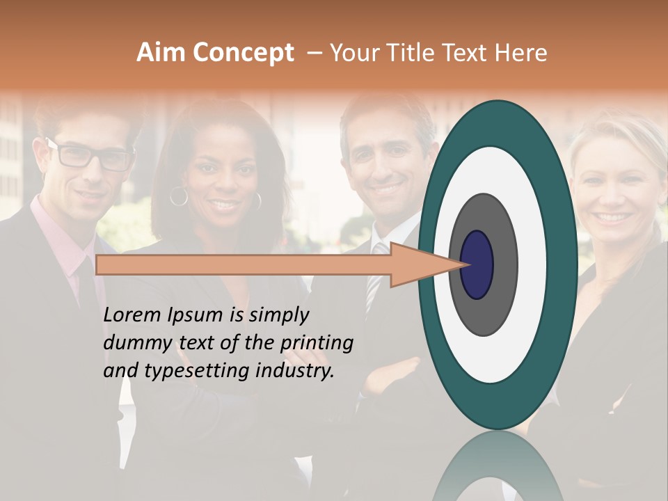 Smiling Team Office PowerPoint Template