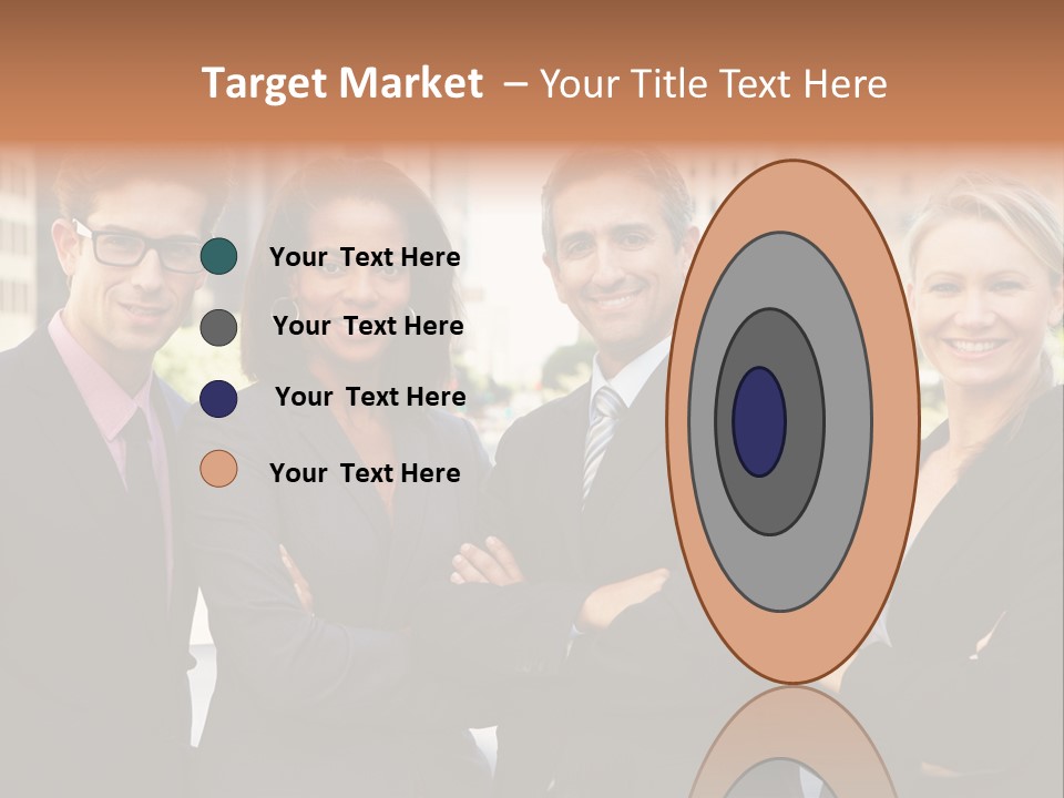 Smiling Team Office PowerPoint Template