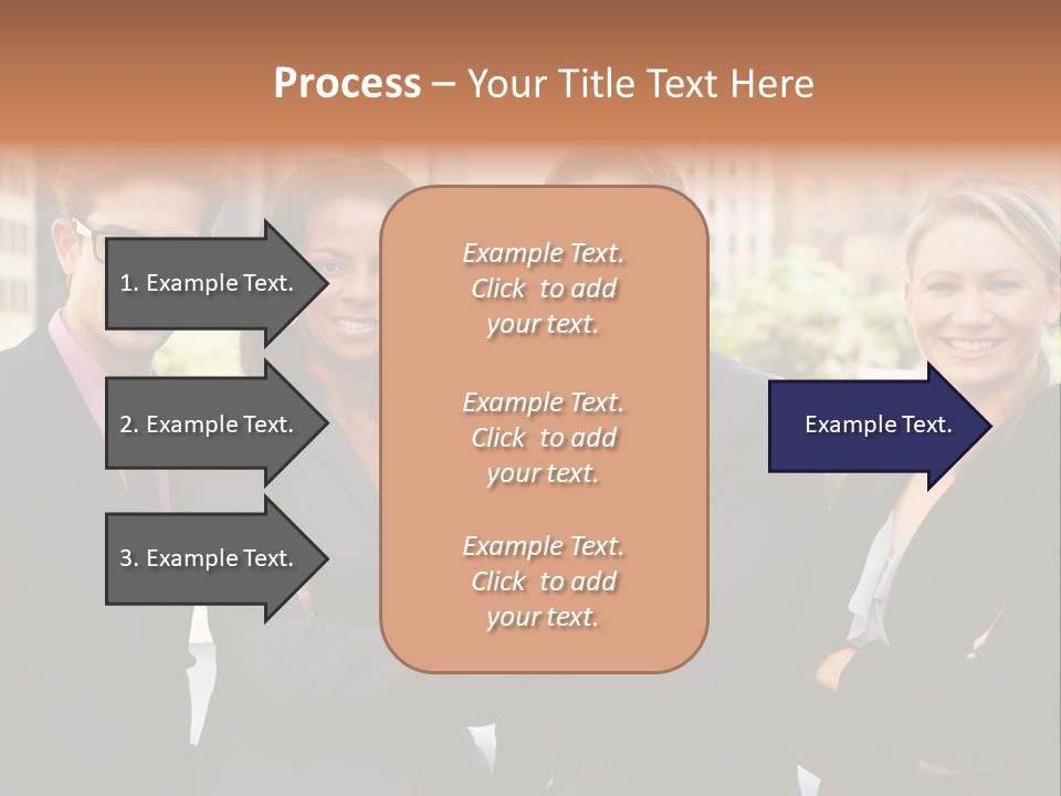 Smiling Team Office PowerPoint Template