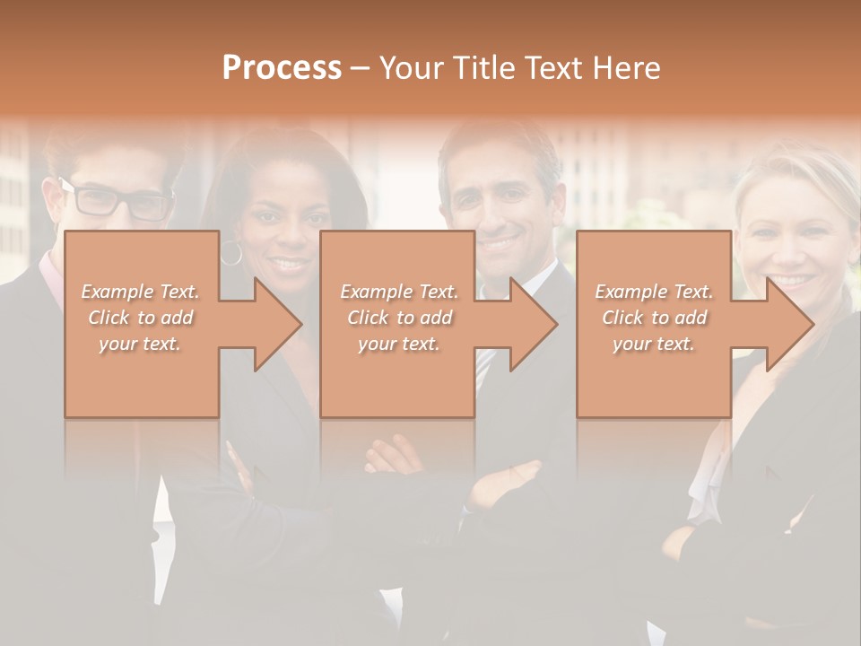 Smiling Team Office PowerPoint Template