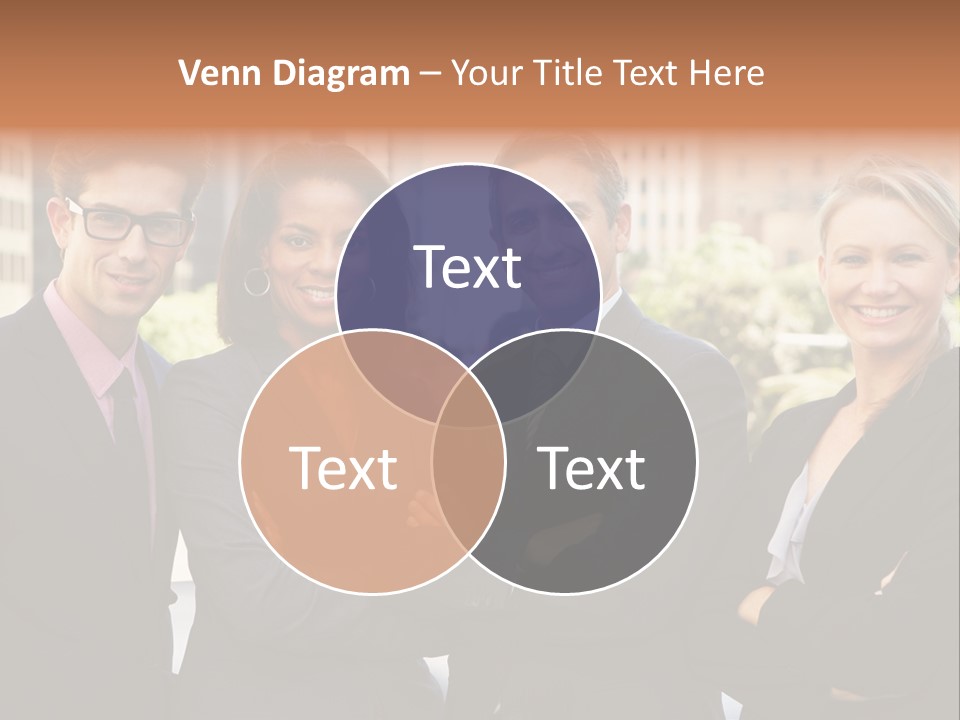 Smiling Team Office PowerPoint Template